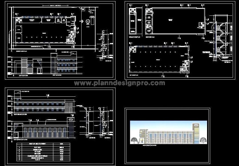 30x60 Meter Factory CAD Drawing with Sections & Details